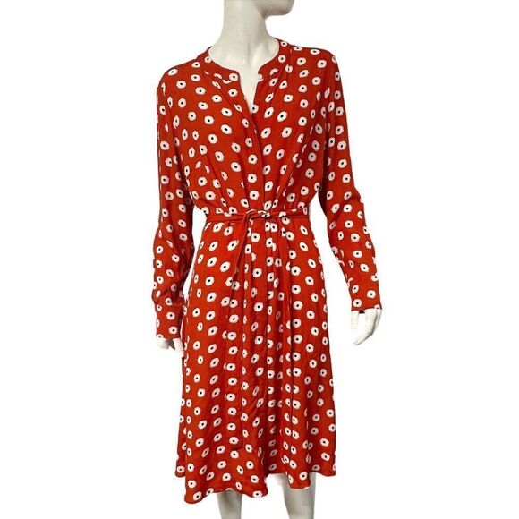 Boden Jessica Red A-Line Dotted Belted Shirt Dress NWT Womens Size US 10 - Picture 2 of 11